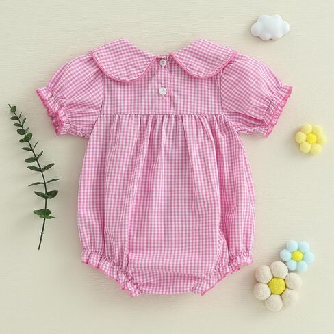 رفقات دمية Baby Girls Rompers ثلاثية الأبعاد ديكور زهرة منقوشة بأكمام قصيرة in Kuwait