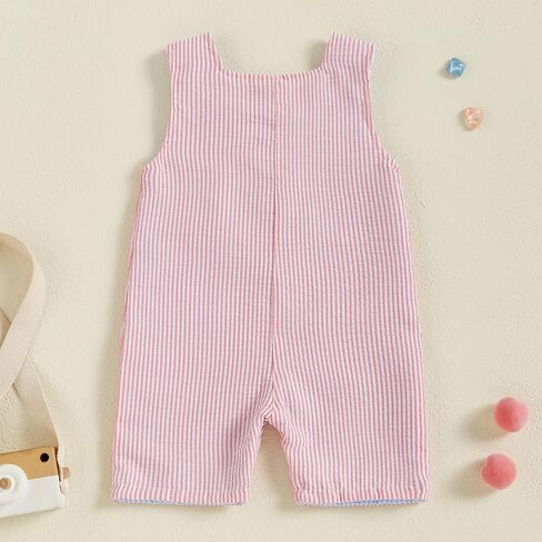 Newborn Baby Boy Girl 4th Of July Outfit American Truck Boat Sleeveless Romper Fourth Of July Striped Jumpsuit Summer in Kuwait