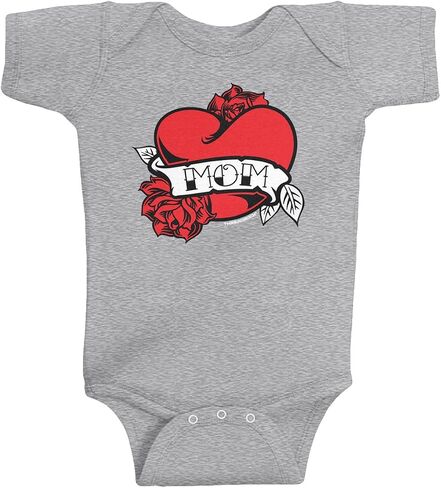 ThreadRock Baby Boys 'Mom' Heart Tattoo Bodysuit in Kuwait