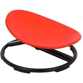 Giggle & Play Kids Clivivel Chairs ، كرسي الغزل الحسي ، توازن الجسد معدات العلاج الطبيعي ، كراسي دوارة التوحد ، كرسي لعبة Montessori Carousel - 360 درجة Sit and Spin - تم تجميعها (أحمر)