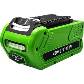 1 Pack 29472 6000mAh 40V Lithium Battery Replacement for GreenWorks 40V 29472 29462 24282 25302、25322 20312 24212 24322 21362 26272 24252 24282 20202 25312 Battery uitable for Wireless Power Tools