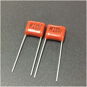 50pcs CBB Capacitor 104 400V 104J 0.1uF 100nF P10 CL21 Metallized Polypropylene Film Capacitor