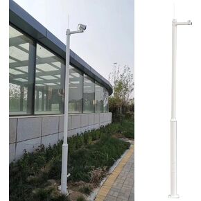 LXLZYXSF Universal Security Camera Mount Pole Bracket, 8.2ft 9.8ft 11.4ft 13ft 14.8ft 16.4ft 18ft 19.6ft High, Surveillance Post Stand for School Backyard Porch Patio Walkway(High 3.5m/11.4ft)