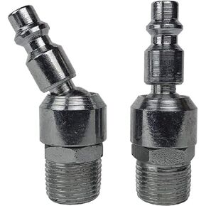 Primefit ISP1438MS-2 (2 Pack) of Industrial Style Quick Connect Swivel Plugs - 1/4" x 3/8" Male NPT Threads for tools with 3/8" Inlet ports