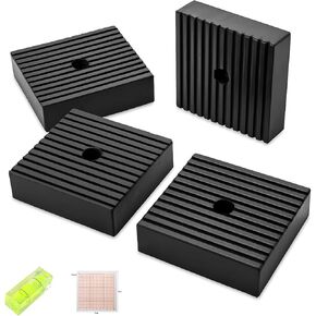 4 Pack Heavy-Duty Anti-Vibration Pads – Solid Rubber 4"x4"x1" | Noise Dampening, Slip-Resistant Pads for Air Compressor, Generator, Washer, Dryer, HVAC Equipment