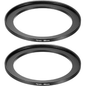 PATIKIL Step-Up Ring Adapter 72mm to 86mm, 2 Pcs Filter Step-up Rings Camera Lens Filters Metal Ring Digital for ND IR DSLR Lenses, Black