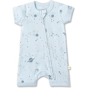 MakeMake Organics GOTS Certified Organic Cotton Infant Baby Boy Girl Unisex Organic Baby Short Romper