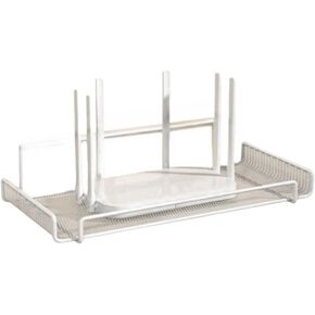 Wireless Router Storage Shelf Wall-Mounted WiFi Router Storage Box Shielding Wire Finishing Wire Box Floating Shelf for Desktop, Router Storage Box Decorative Box Stands(White)