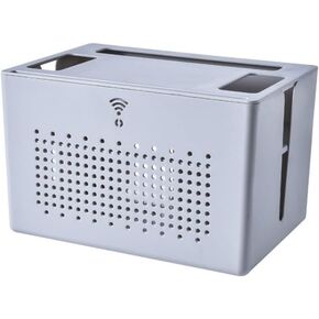 Router Storage Box Wall Racks WiFi Router Storage Box Network Set Top Box Router Decorative Box Sort Out Shielding Storage Shelf Office&Home Desktop Organized Shelves(White)