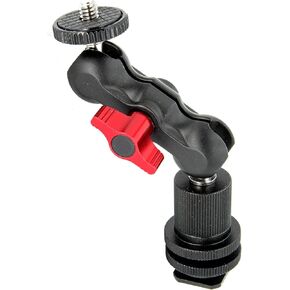 Mini 360 Degree Swivel 1/4" Mount with hot Shoe Mount- 4 lb Load Capacity