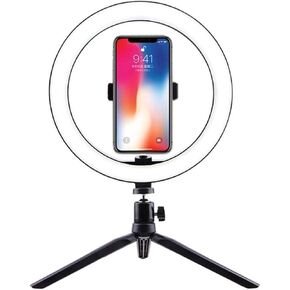 HHWKSJ Light with Extendable Tripod Stand & Flexible Phone Holder for Live Stream/Makeup, 3 Color Lighting, 9 Brightness