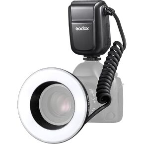 Godox MF-R76 Universal Macro Ring Flash Light GN14 10 Levels Adjustable Brightness with 8pcs Adapter Ring Replacement for Canon Nikon Sony Fuji Olympus Panasonic Pentax DSLR Camera