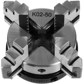 50mm Mini 4 Jaw Reversible Self Centering M14 Thread Mount Lathe Manual Chuck K02-50 with High Strength and Hardness, Small Size, Convenient to Carry for Woodworking Lathe Parts