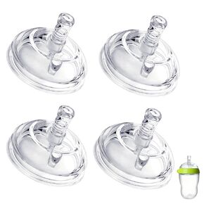 Sippy Spout Nipples for Comotomo Baby Bottles, Transition Straw Sippy Cup 100% Food Grade Silicone Soft Nipple, 6m+, Pack of 4