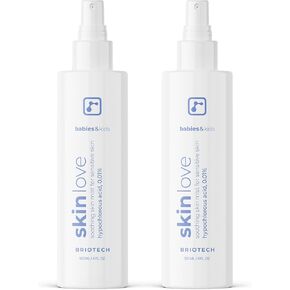 BRIOTECH Babies & Kids Skin Love, Soothing Hypochlorous Acid Spray, Pure HOCl for Sensitive Skin, Calm Redness & Bumps, Support Against Diaper Irritation, Gentle & Vegan, 2 fl oz Travel Size