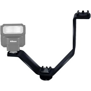 Mikikit V-Type Flash Bracket -Rise Hot Shoe Mount Foot DSLR Mount Hot Shoe Riser Triple Light Bracket