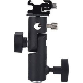 Aluminum Alloy E Type Flash Stand Bracket Hot Shoe Mount Adapter Umbrella Holder for Photography Studio