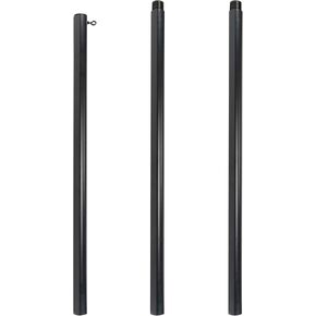 Outdoor String Light Pole Stand - 9.5 Feet, Black, Weather Resistant Powder Coated Steel - Pole ONLY NO MOUNTING Hardware Included