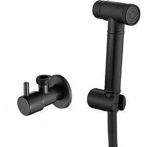 Handheld Bidet Sprayer for Toilet, Brass Cloth Diaper Sprayer, Attachment Bathroom Accessories for Feminine Hygiene, Cloth Diaper and Pet Wash,Black(Black)