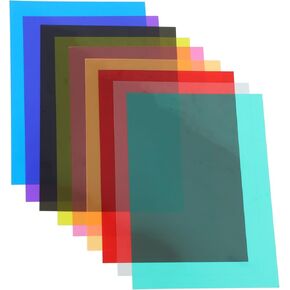 DOITOOL 9Pcs Color Filters for Lights Transparent Light Diffuser Film Gels for Video Photography High Light Transmission Dramatic Theatrical Lighting Effects