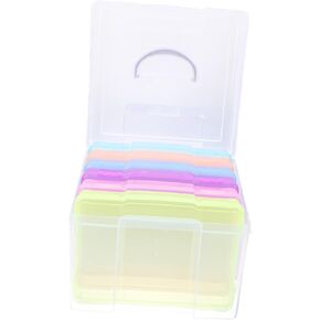NUOBESTY 1 Set Portable Photo Organizer Box Multi Functional Greeting Card Postcard Storage Keeps Photos Cards and Accessories Neat Tidy for Home Office Use