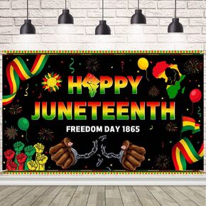 Juneteenth Backdrop Happy Juneteenth Background Banner 1865 June Nineteenth Freedom Day Party Decoration for African American Juneteenth Decorations Photography Backdrop 70.8 x 43.3Inch