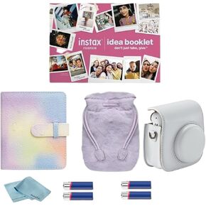 FujiFilm INSTAX (2024) Holiday Accessory Bundle for Instax Mini 12 + 4 AA Battery Pack + BluebirdSales Mini 12 Case + Microfiber Cleaning Cloth (Camera not Included)