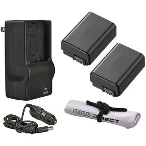 'Intelligent' Batteries (2 Units) Compatible with Sony Alpha NEX-5 + AC/DC Travel Charger