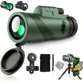 Stscope360 Monocular, 2025 New STS Scope 360 with Adapter & Tripod, Night Vision 360 Monocular Scope Set for Adults, for Bird Watching Camping Travelling (Blue, 80x100)