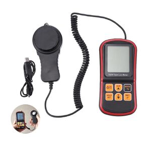 Spectrometer, Light Meter 200000 Light Meter Mini Handheld Light Meter Temperature Tester with Storage Box