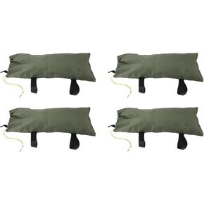 أكياس رملية حاجز مياه الفيضان ، وأكياس الرمل في طوفان رياح المطر 600D قماشية أوكسفورد 4pcs سميكة اللون الأخضر الخضراء لخارجية (إغلاق السوستة)