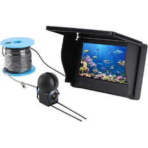 Underwater Fishing Camera, 4.3in Screen Portable Fish Finder Camera Underwater Video Fishing Camera 220° Ultra Wide Angle, 30m Cable for Boat Kayak Ice Fishing