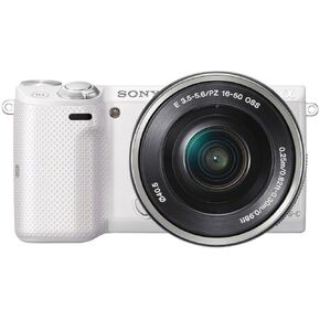 كاميرا رقمية Sony Nex-5TL/S بدون مرآة مع عدسة تكبير الطاقة 16-50 مم (فضية)