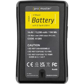 ProMaster V-Mount Battery/Charger Kit 190Wh with D-Tap & USB-A, (Model 61285)
