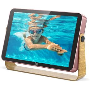 Kodak WiFi صورة رقمية إطار 10.1 بوصة مع ذاكرة مدمجة 16 جيجابايت ، بطارية 4000 مللي أمبير في الساعة ، 1280 * 800 شاشة تعمل باللمس 2.4 جيجا هرتز ، وصول تلقائي ، تطبيق Kodak ، هدية لعائلة الأصدقاء (الوردي)