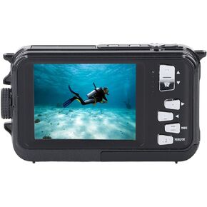 GOWENIC 48MP Underwater Camera, 2.7K Video Resolution, 16x Digital Zoom Face Detection Selfie Function, 10FT Water Resistant, 650mAh Battery, Ideal for Underwater Exploration