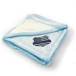 Fastasticdeals Nursery Bedding Baby Blankets for Boys & Girls Us Flag Thin Blue Line Badge