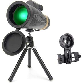 Portable Binoculars High Power 12-16x50 Monocular Telescope, High Zoom Monocular Telescope with BAK4 Prism Lens Monocular with Smartphone Adapter and Tripod for Birds Watching