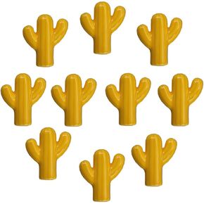 10pcs kids rait knobs ، مقابض باب الصبار السيراميك ، مقابض إبداعية لخزانة الحضانة/خزانة/خزانة/درج - (اللون: أصفر)