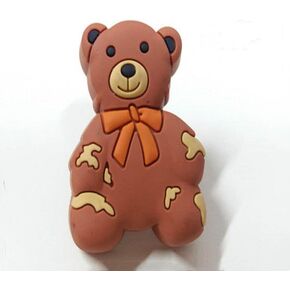 Cute Animals knob Green Handle kids bedroom furniture handle Brown Bear Rubber Knob Mr.Owl Green Knob - (Color: Bear)