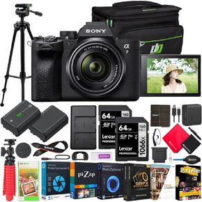 Sony a7 IV Mirrorless Full Frame Camera Body with 28-70mm F3.5-5.6 Lens Kit ILCE-7M4K/B (Renewed) | Official Sony USA Partner Model | Bundle with Deco Gear Photography Case + Tripod + Extra Battery
