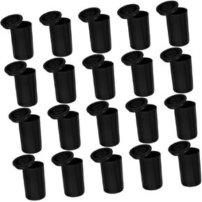 NUOBESTY 20pcs Black Film Storage Containers with Lids Durable Film Canisters for Photography Light Reel Holders Art Beads