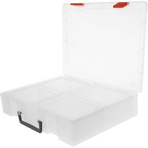 Happyyami 1 Set Multifunctional Photo Case with Storage Boxes Transparent Organizer for Postcards and Photos Portable Durable and Practical for Home Organization
