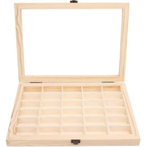 Film Cassette Display Case, 30 Slots Solid Wood Film Cassette for 135 Film Storage and Home Organization