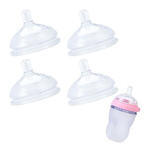 4 حزمة استبدال حلمات السيليكون متوافقة مع زجاجة comotomo 5oz / 8oz ، تدفق سريع ، 6+ أشهر