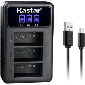 Kastar 2 Pack Battery and LCD Triple USB Charger Compatible with Suptig Diving Light High Power Dimmable Waterproof LED Video Light, Suptig XShot Dimmable Waterproof (45m) LED Video Light