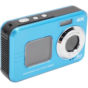 4K Underwater Camera, 48MP 16X Zoom Autofocus Compact Dual Screen Digital Camera, 11ft Water Selfie Camera for Snorkeling Outdoor (Black)