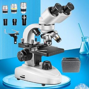 Led Binocular Compound Microscope, 60000x Compound Microscope with Wide Angle Eyepiece