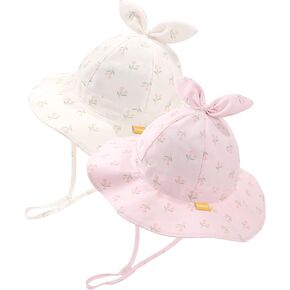 FURTALK Baby Girl Sun Hat UPF 80+ Wide Brim Toddler Beach Hats Sun Protection