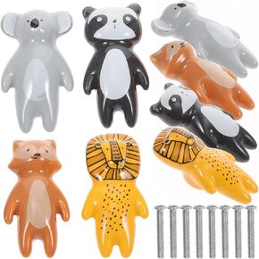 Gadpiparty Furniture Drawer Knobs 8pcs Animal Pull Handles Decorative Wardrobe Door Knobs Safe Texture